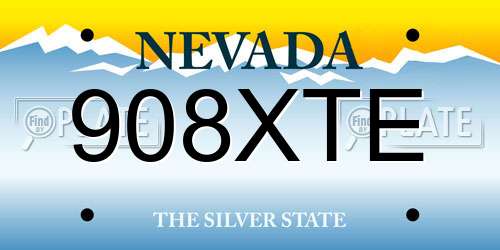 908XTE Nevada License Plate
