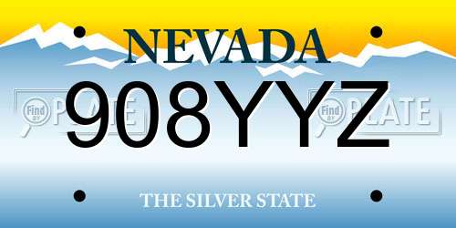 908YYZ Nevada License Plate