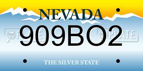 909BO2 Nevada License Plate
