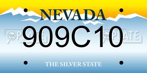 909C10 Nevada License Plate