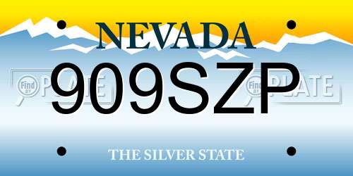 909SZP Nevada License Plate