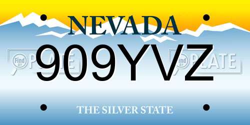 909YVZ Nevada License Plate