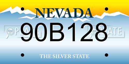 90B128 Nevada License Plate