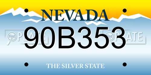 90B353 Nevada License Plate