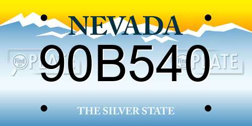 90B540 Nevada License Plate