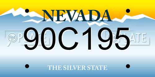 90C195 Nevada License Plate