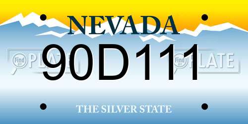 90D111 Nevada License Plate