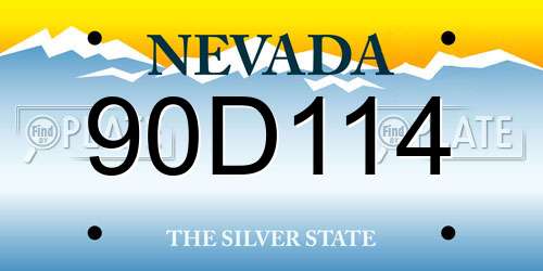 90D114 Nevada License Plate