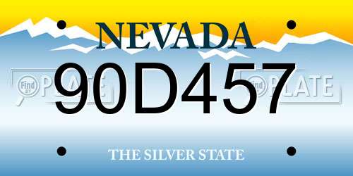 90D457 Nevada License Plate