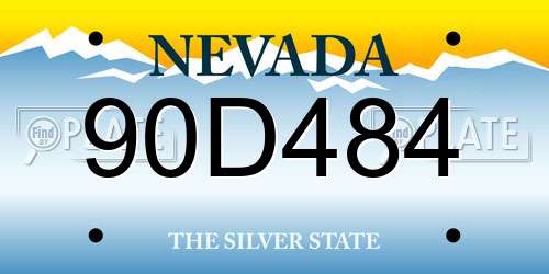 90D484 Nevada License Plate