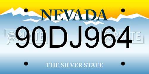90DJ964 Nevada License Plate