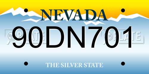 90DN701 Nevada License Plate