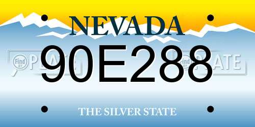 90E288 Nevada License Plate