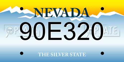 90E320 Nevada License Plate
