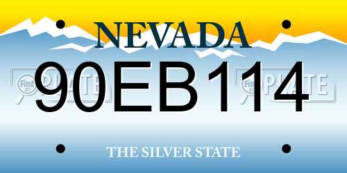 90EB114 Nevada License Plate