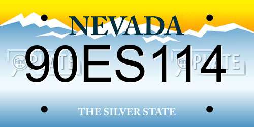 90ES114 Nevada License Plate