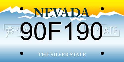 90F190 Nevada License Plate