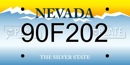 90F202 Nevada License Plate