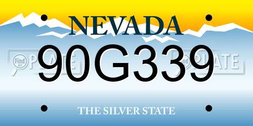 90G339 Nevada License Plate