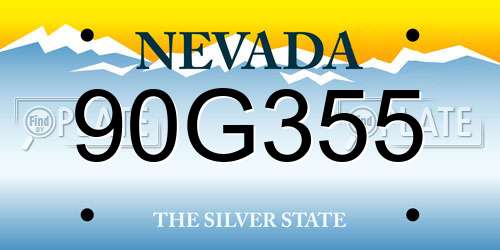90G355 Nevada License Plate