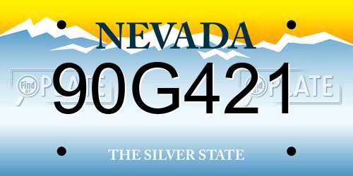 90G421 Nevada License Plate