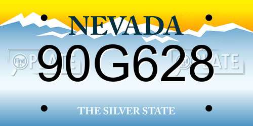 90G628 Nevada License Plate