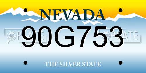 90G753 Nevada License Plate