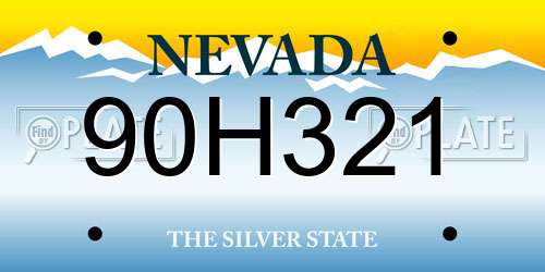 90H321 Nevada License Plate