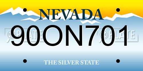 90ON701 Nevada License Plate