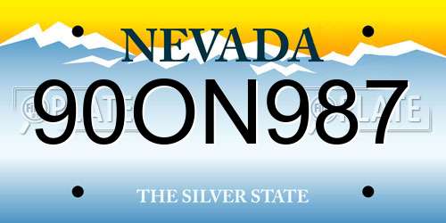 90ON987 Nevada License Plate