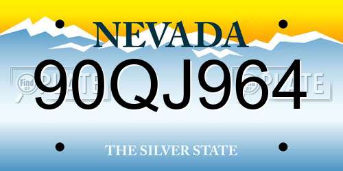 90QJ964 Nevada License Plate