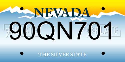 90QN701 Nevada License Plate