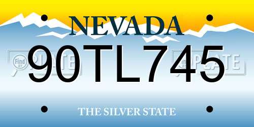 90TL745 Nevada License Plate