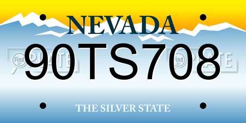 90TS708 Nevada License Plate