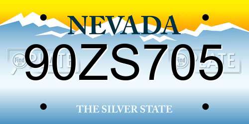 90ZS705 Nevada License Plate