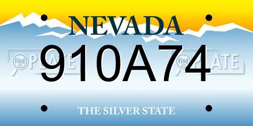 910A74 Nevada License Plate