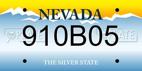 910B05 Nevada License Plate