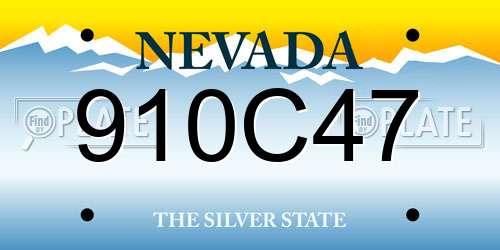 910C47 Nevada License Plate