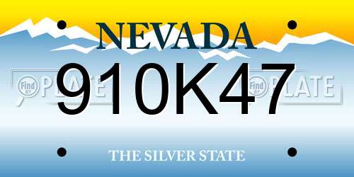 910K47 Nevada License Plate