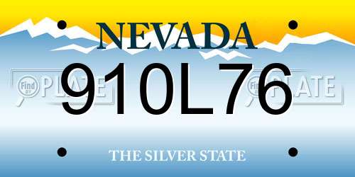 910L76 Nevada License Plate