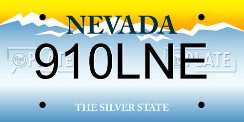 910LNE Nevada License Plate