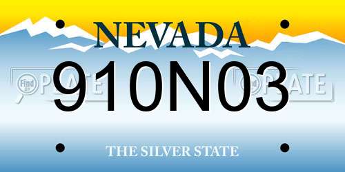 910N03 Nevada License Plate