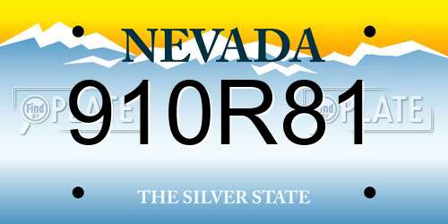 910R81 Nevada License Plate