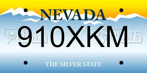 910XKM Nevada License Plate