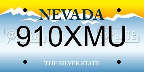 910XMU Nevada License Plate