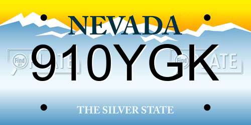 910YGK Nevada License Plate