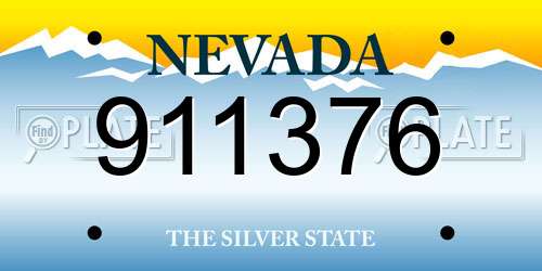 911376 Nevada License Plate
