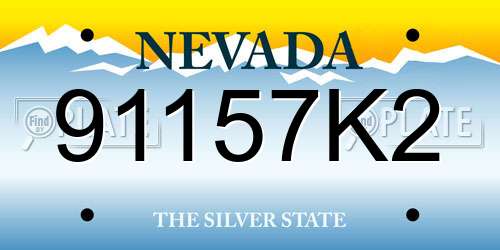 91157K2 Nevada License Plate