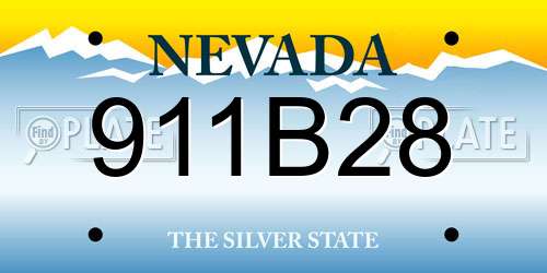 911B28 Nevada License Plate