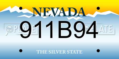 911B94 Nevada License Plate